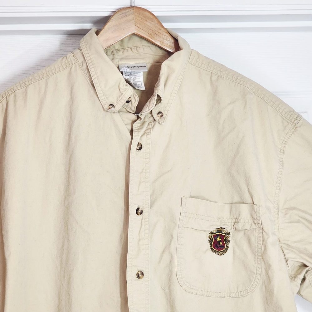 Rare Walt Disney World Embroidered Mickey Mouse 100% Cotton Button Down 2XL ... - Picture 3 of 7
